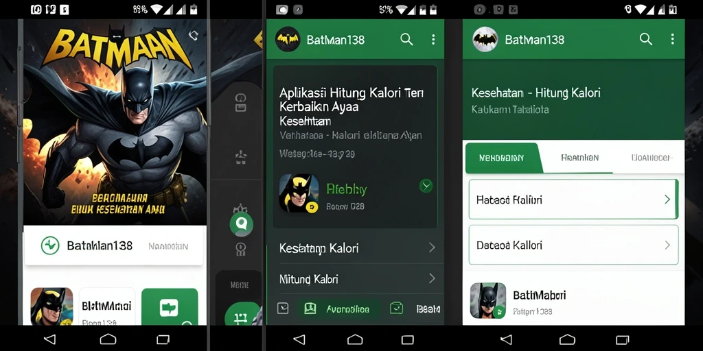 Tampilan antarmuka aplikasi BATMAN138 yang intuitif untuk Hitung Kalori.