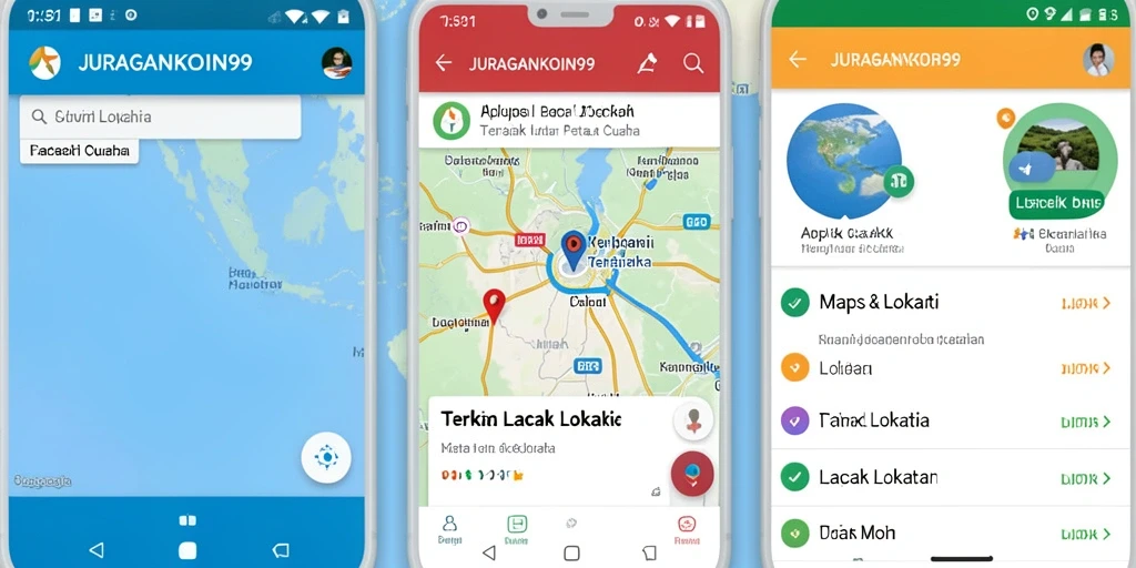 Tampilan antarmuka aplikasi Lacak Lokasi JURAGANKOIN99 yang intuitif.