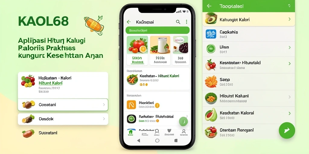 Tampilan antarmuka KAOL68 yang menarik dan fungsional untuk menghitung kalori.