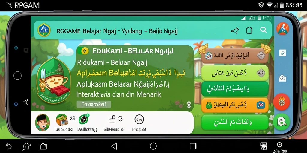Screenshot antarmuka aplikasi RPGAME saat sesi belajar ngaji.