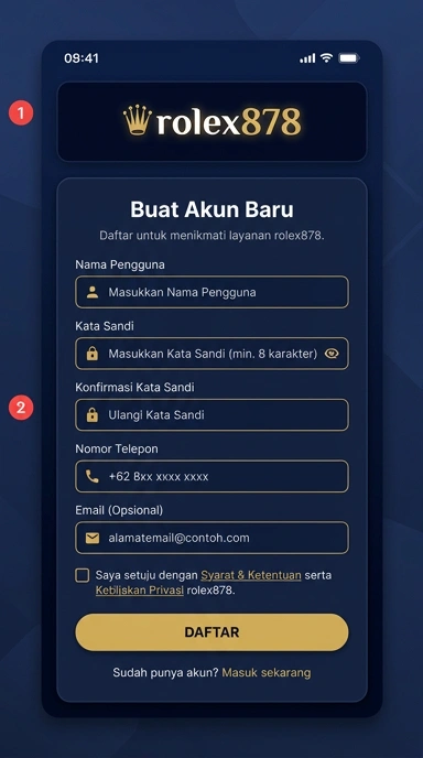 Tampilan halaman daftar rolex878